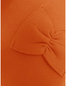 MADE IN ITALY Teplá oranžová dámska mikina s mašľami (23999)