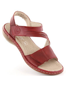 Pohodlné kožené sandále Rieker W RKR685 red