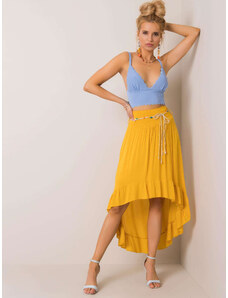 Fashionhunters Žltá asymetrická sukňa