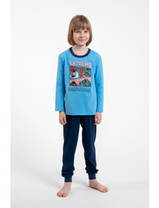 Italian Fashion Chlapčenské pyžamo s dlhým rukávom a dlhými nohavicami - modré/navy blue