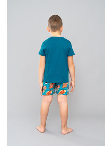 Italian Fashion Chlapčenské pyžamo Krab, krátke rukávy, krátke nohavice - teal/print