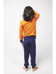 Italian Fashion Chlapčenské pyžamo Remek, dlhý rukáv, dlhé nohavice - oranžová/navy blue