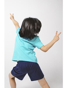 Italian Fashion Chlapčenské pyžamo Remek s krátkym rukávom a krátkymi nohavicami - tyrkysová/navy blue