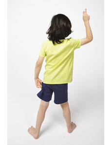 Italian Fashion Chlapčenské pyžamo Remek s krátkym rukávom a krátkymi nohavicami - zelené/navy blue