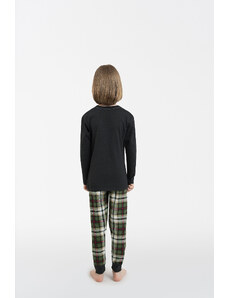 Italian Fashion Chlapčenské pyžamo Seward, dlhý rukáv, dlhé nohavice - tmavý melír/potlač