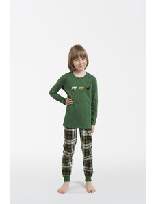 Italian Fashion Chlapčenské pyžamo Seward, dlhý rukáv, dlhé nohavice - zelené/potlač