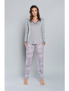 Italian Fashion Arati Dámske pyžamo s dlhými rukávmi, dlhé nohavice - melange/print