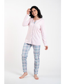 Italian Fashion Dámske pyžamo Emilly, dlhé rukávy, dlhé nohavice - ružová/print