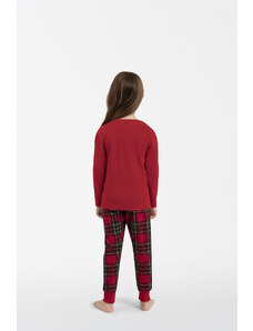 Italian Fashion Detské pyžamo Tess, dlhé rukávy, dlhé nohavice - červená/potlač