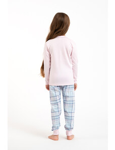 Italian Fashion Dievčenské pyžamo Glamour, dlhé rukávy, dlhé nohavice - ružová/potlač