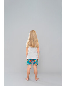 Italian Fashion Oceania dievčenské pyžamo s krátkym rukávom a krátkymi nohavicami - svetlý melír/potlač
