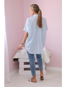 K-Fashion Bavlnené tričko s krátkym rukávom modré