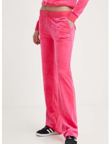 Velúrové tepláky Juicy Couture ružová farba, jednofarebné, JCAP180EU