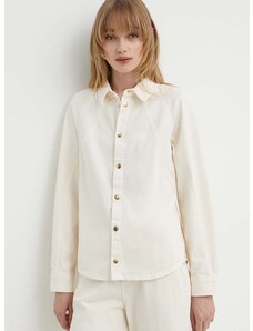Košeľa BA&SH TERRA dámska, béžová farba, voľný strih, s klasickým golierom, 1E24TERR