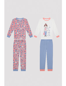 Penti Dievčenská keramická umelecká viacfarebná 2-dielna pyžamová súprava