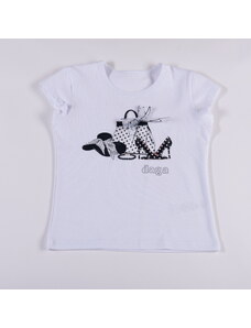 Dievčenské tričko s aplikáciou biele BLACK OR WHITE DAGA