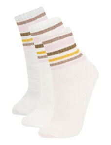 DeFacto Dievčenské 3-dielne bavlnené dlhé ponožky C2923a8ns