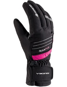 Detské lyžiarske rukavice Viking HELIX GTX čierna/ružová