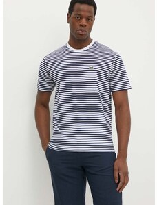 Bavlnené tričko Lacoste pánske, tmavomodrá farba, vzorované, TH9749