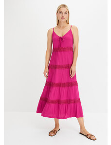 bonprix Midi šaty s čipkou, farba ružová