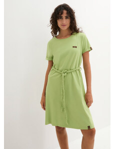 bonprix Džersejové šaty s prepletaným opaskom, farba zelená