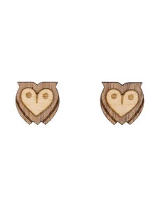 BeWooden Drevené náušnice Wise Owl Earrings