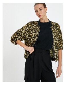 Koton Bomber bunda s leopardím vzorom a detailom vrecka na zips