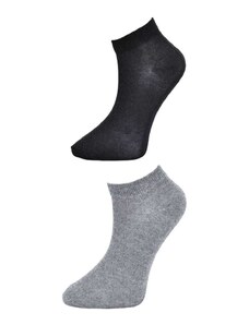 MCM GROUP Čierno-šedé dámske členkové ponožky 6 párov