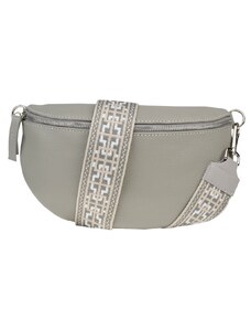 Sivá kožená talianska crossbody kabelka Reni Grande Grigia Nuvole s prídavným pruhom III NovaKabelka.sk