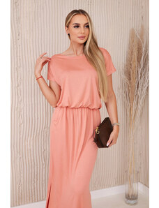 K-Fashion Viskózové šaty s vreckami tmavo marhuľová