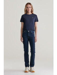 DŽÍNSY GANT SLIM SUPER STRETCH JEANS DARK BLUE BROKEN IN