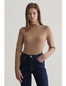 ROLÁK GANT SLIM RIB TURTLENECK CARAMEL BEIGE
