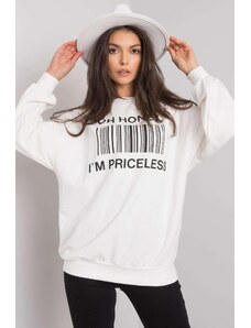 MladaModa Oversize mikina Basile s potlačou farba ecru