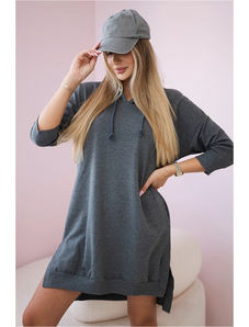 Šaty 9078 s kapucňou a dlhším chrbtom