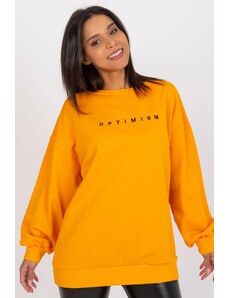MladaModa Mikina s vyšívaným nápisom Optimism oranžová