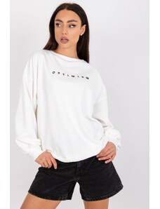 MladaModa Mikina s vyšívaným nápisom Optimism farba ecru