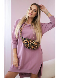 Fashionweek Pohodlné mikinové šaty s kapucňou K9078