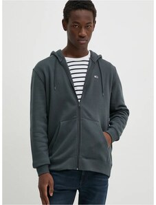 Mikina Tommy Jeans pánska, šedá farba, s kapucňou, jednofarebná, DM0DM20743