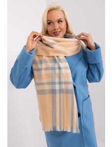 MladaModa Károvaný dámsky šál model 25126 broskyňový