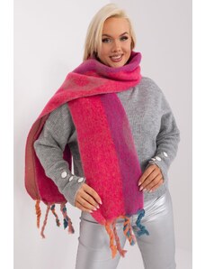 MladaModa Hrejivý vzorovaný šál s vrkočmi model 31601 fuksiový