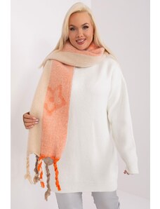 MladaModa Hrejivý vzorovaný šál s vrkočmi model 31601 svetlý šedý
