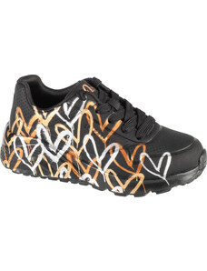 Čierne dievčenské tenisky Skechers JGoldCrown: Uno Lite - Metallic 314067L-BKGD