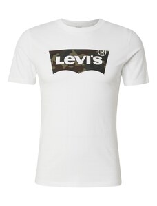 LEVI'S  Tričko 'Housemark Graphic T-Shirt' tmavohnedá / kaki / tmavozelená / biela