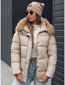 BASIC Smotanová dámska zimná prešívaná bunda s kapucňou NORDKOLL TY4710