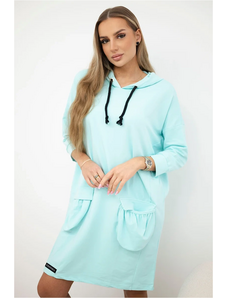 Šaty 9350 s kapucňou + vreckom