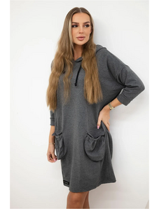 Šaty 9350 s kapucňou + vreckom