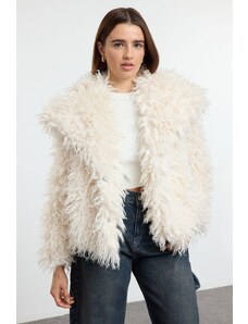 Trendyol Ecru Oversize Molded Für Coat