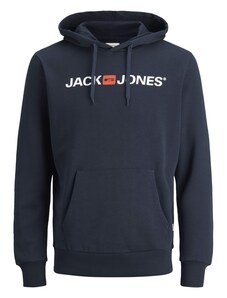 JACK & JONES Mikina 'Marco Bowie' tmavomodrá / jasne červená / šedobiela