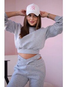 Kesi Insulated set with a short sweatshirt in gray color