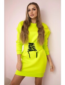 Zateplené šaty Aneli s ozdobným pásikom